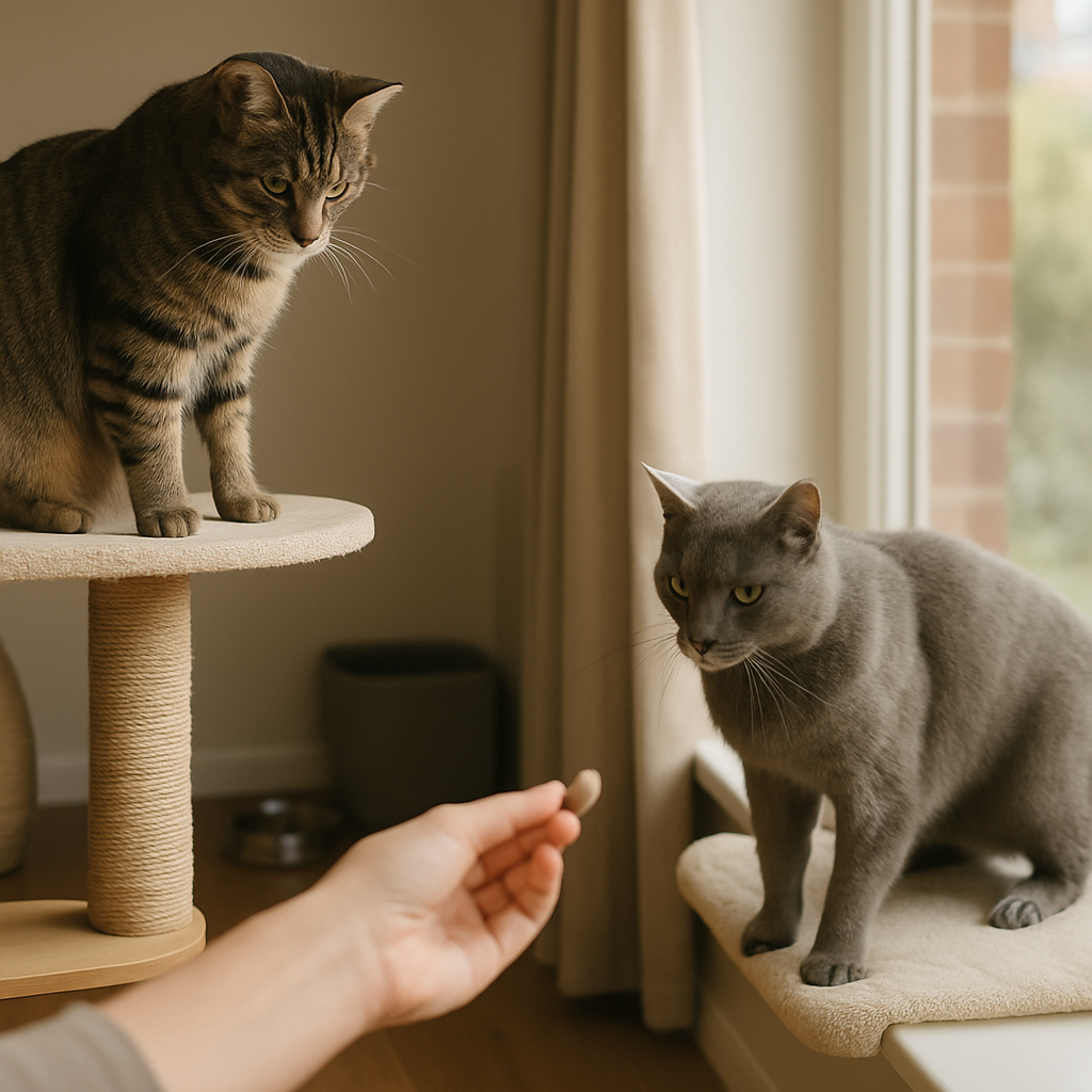 Territoriales Katzenverhalten: Interaktion bei Himmels-Katzen